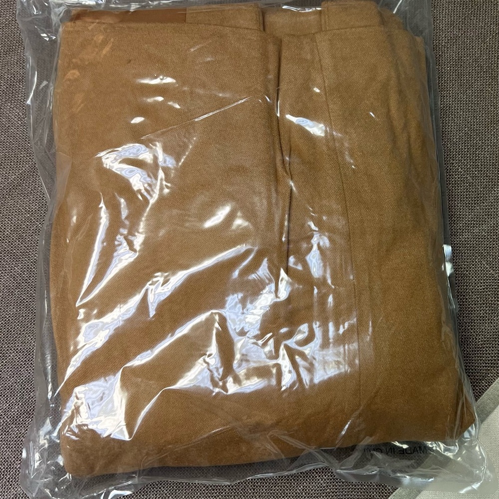 Tankaneo Camel Belted Long Coat Size XL Open Front Lapel Brand New - Picture 9 of 10